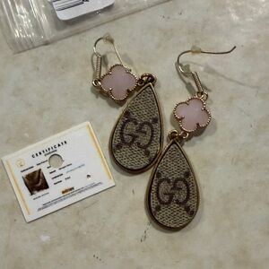 Elegant Gold and Pink Drop Earrings
